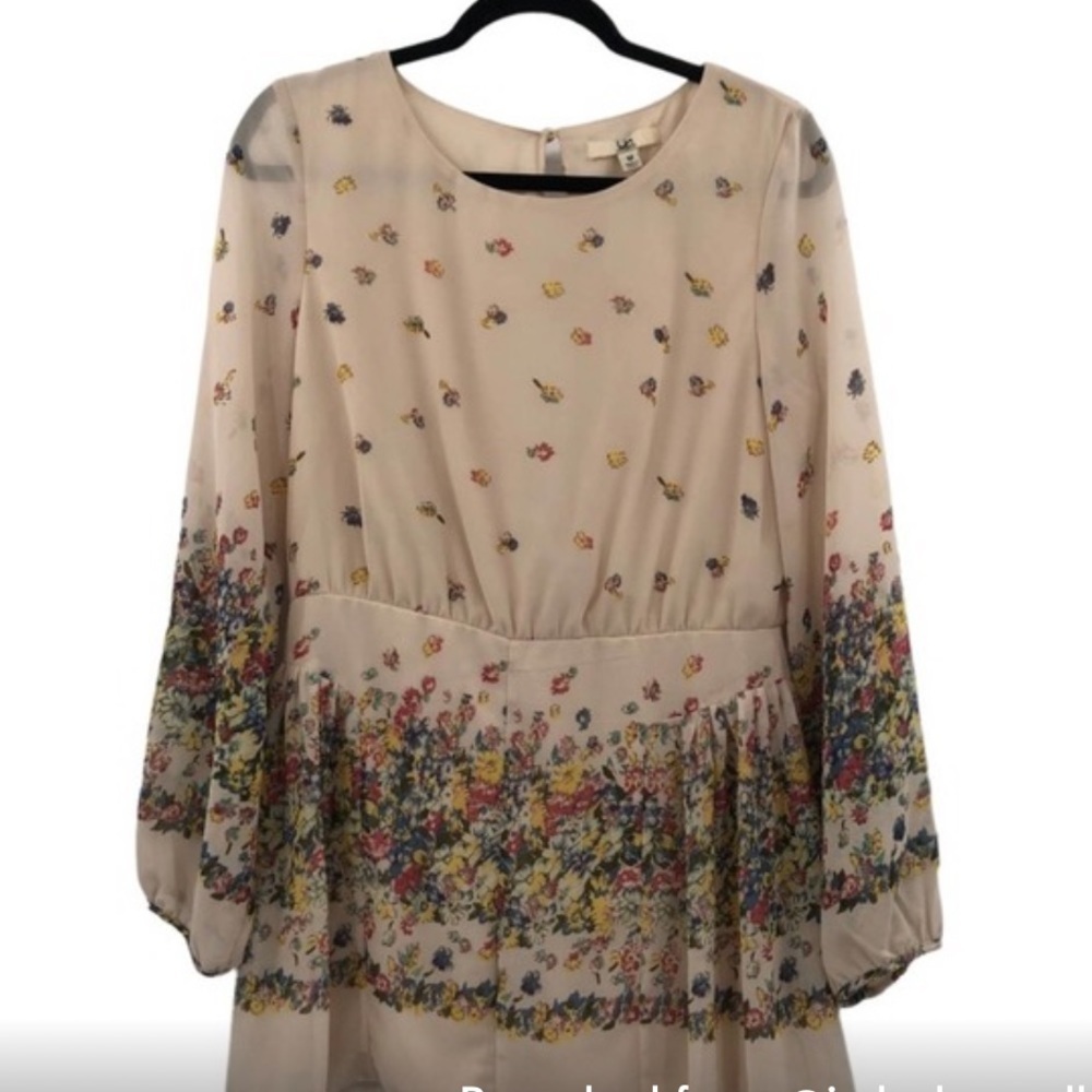 Ya Los Angeles Floral Chiffon Multicolor Cutout Blouse